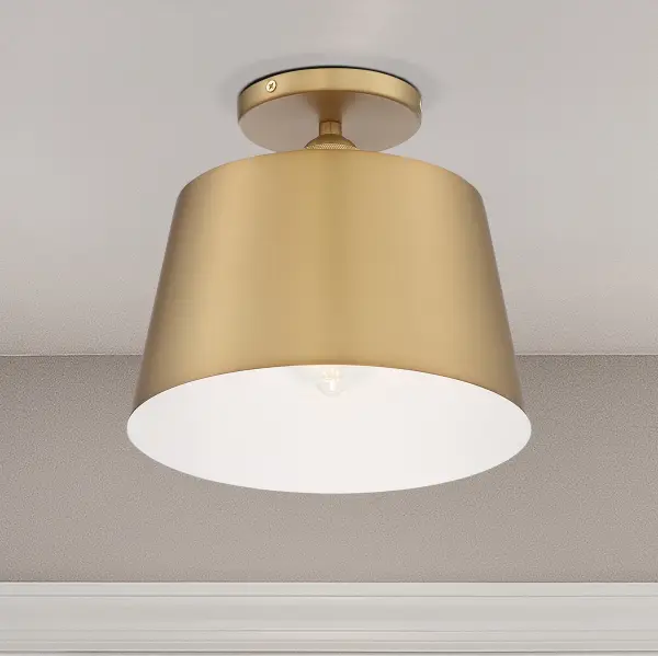 Motif 10" Semi-Flush Mount in Brushed Brass - Image 9