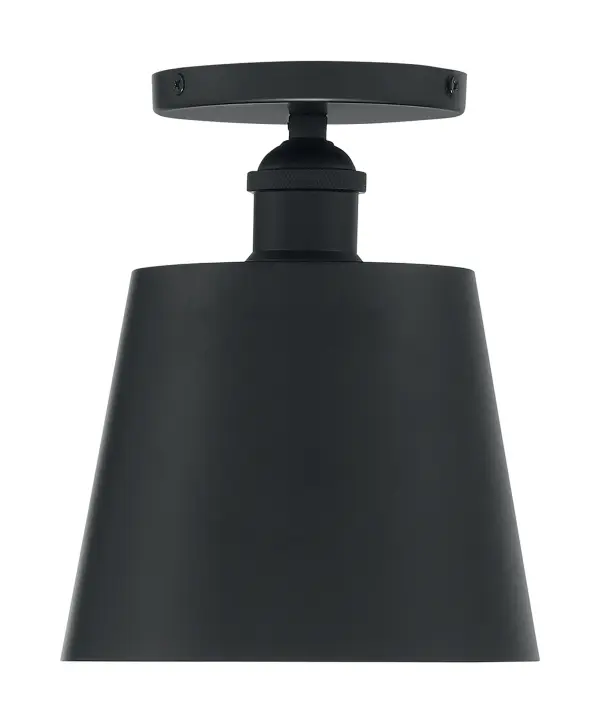 Motif 1-Light Semi-Flush Mount in Black with Gold Accent - Image 3
