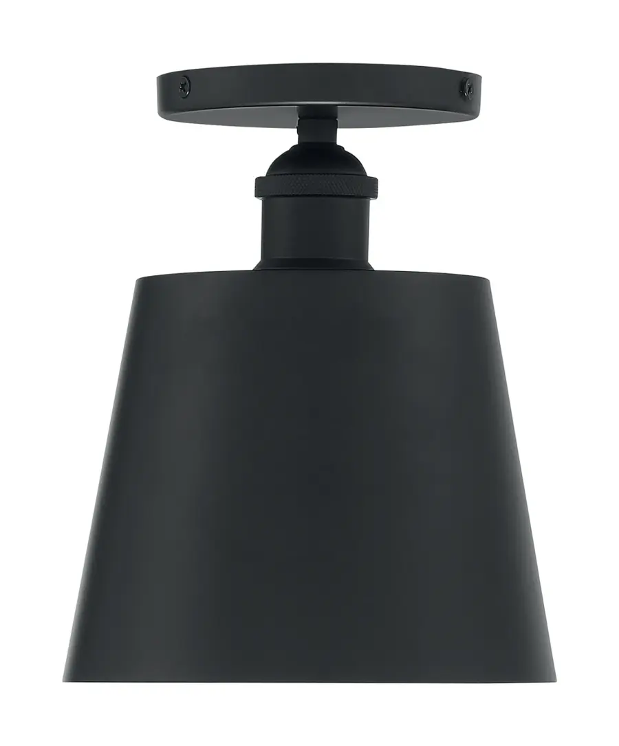 Motif 1-Light Semi-Flush Mount in Black with Gold Accent - Image 3
