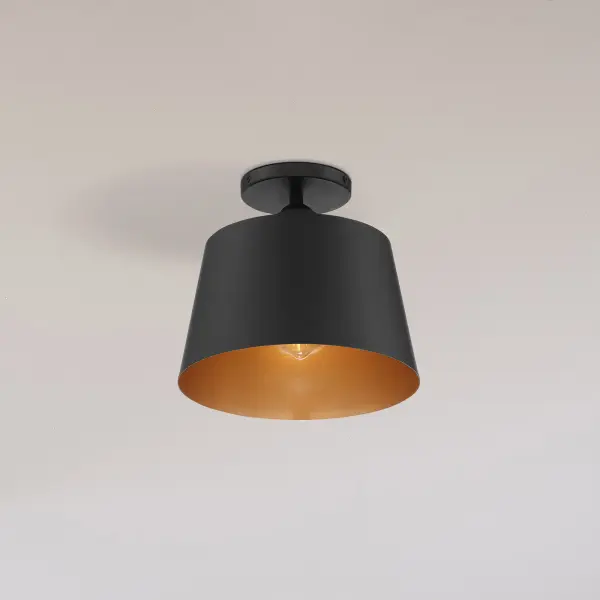 Motif 1-Light Semi-Flush Mount in Black with Gold Accent - Image 9