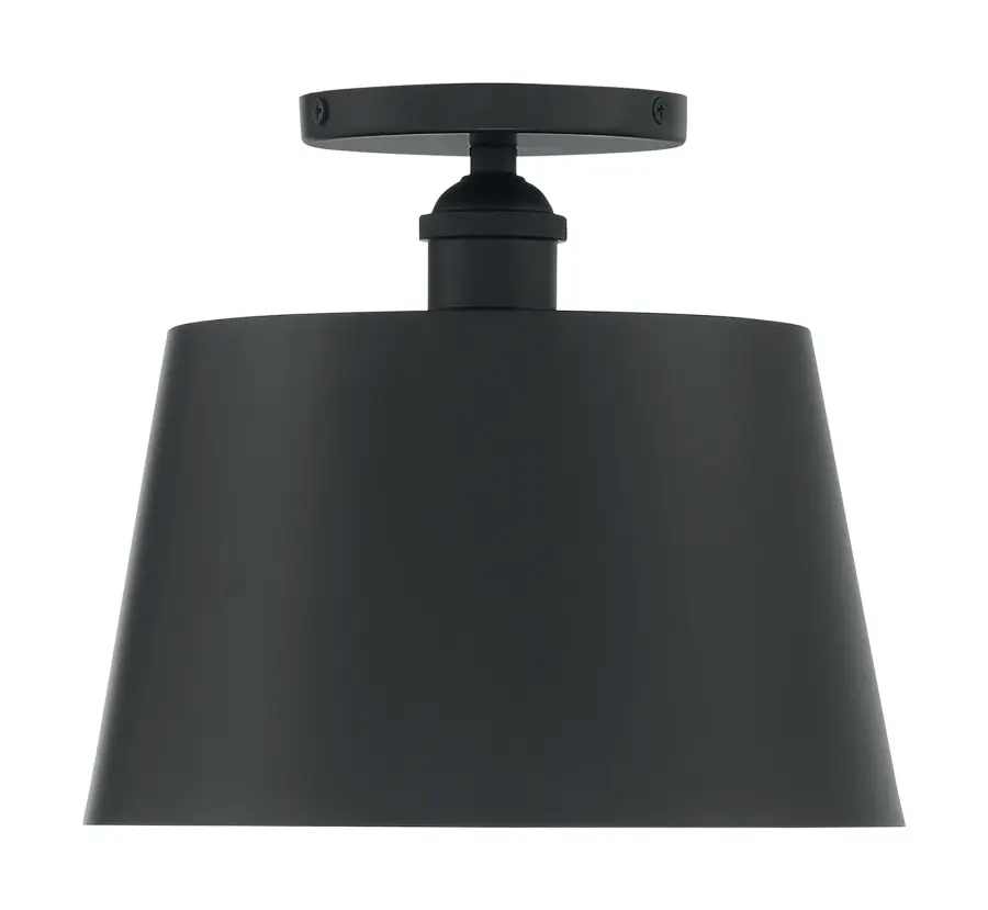 Motif Semi-Flush Mount - 10 inch Black with Gold Interior - Image 3