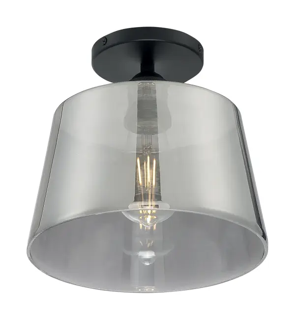 Motif Semi-Flush Mount - 10" Black with Smoked Glass - Image 3