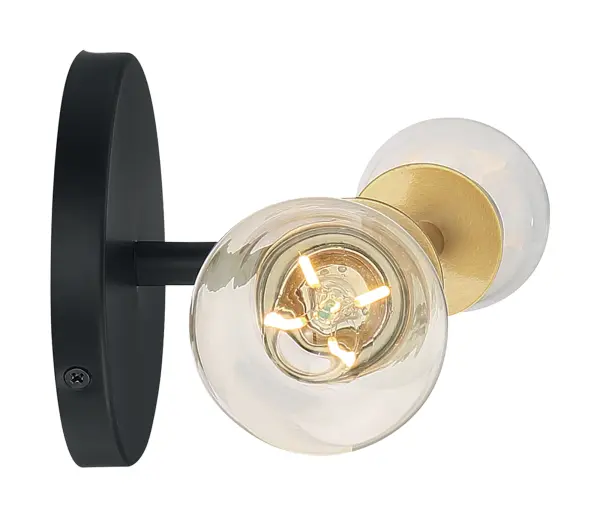 Ryder 2-Light Vanity Fixture in Black with Brushed Brass - Image 4