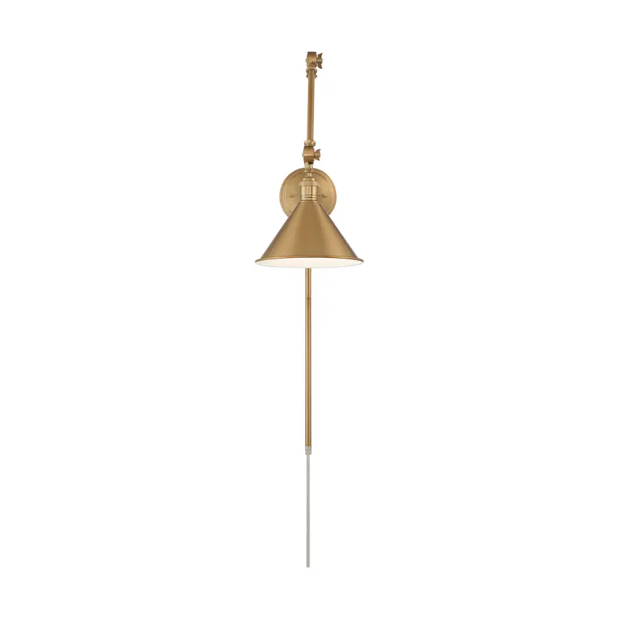 Delancey Swing Arm Wall Lamp in Burnished Brass - Image 2