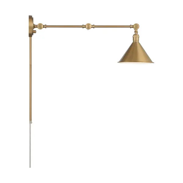 Delancey Swing Arm Wall Lamp in Burnished Brass - Image 3