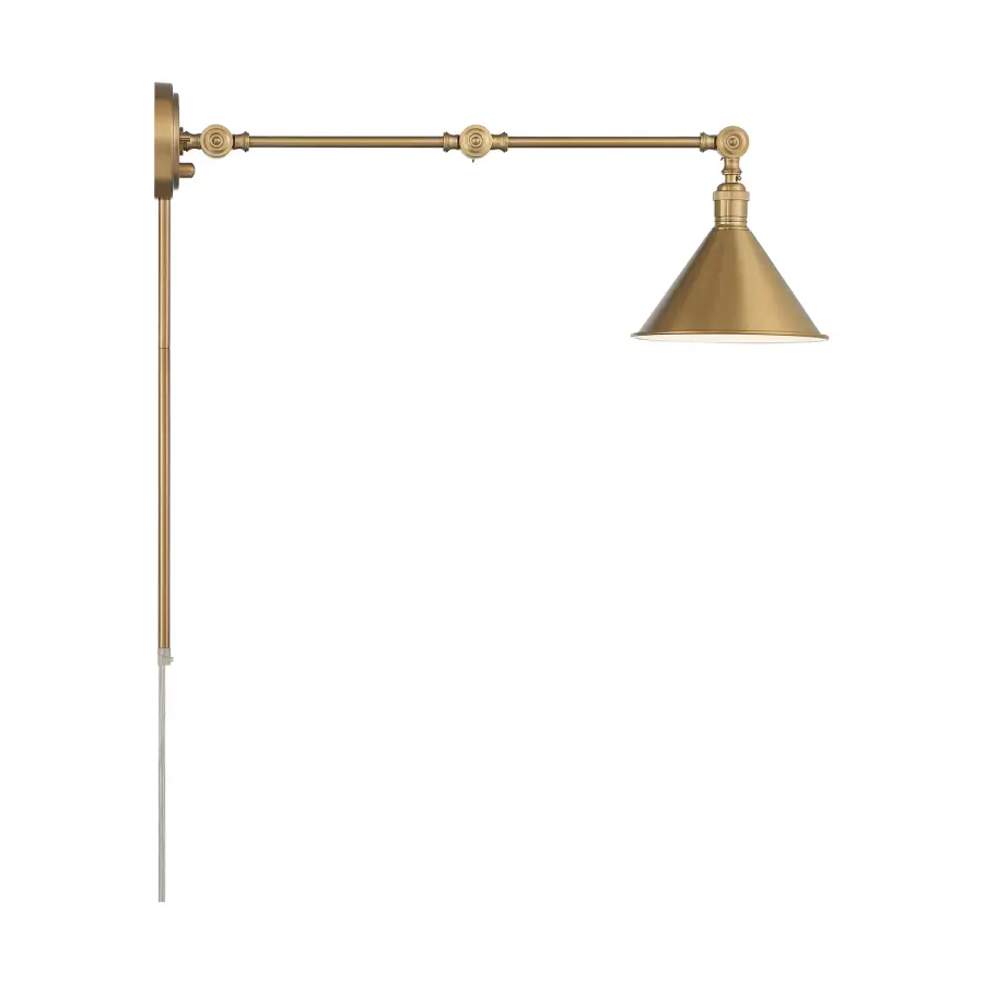 Delancey Swing Arm Wall Lamp in Burnished Brass - Image 3