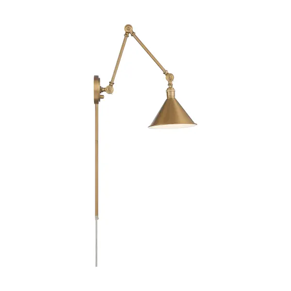 Delancey Swing Arm Wall Lamp in Burnished Brass - Image 4