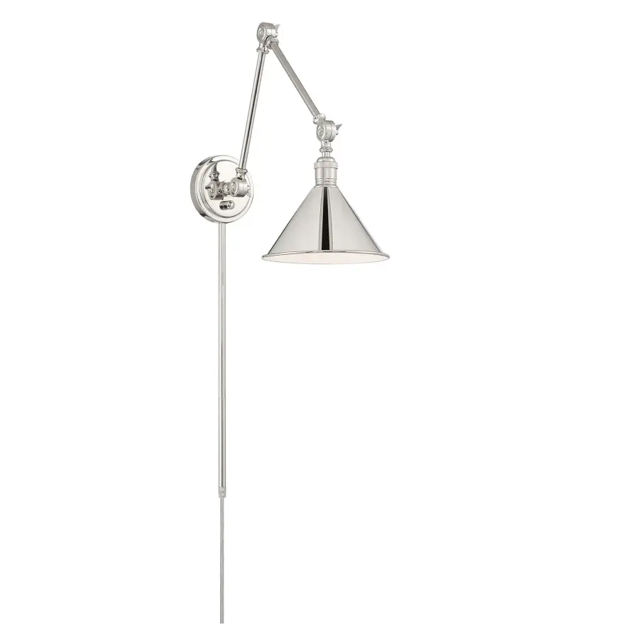 Delancey Swing Arm Wall Lamp in Polished Nickel - Image 1