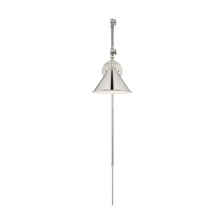 Delancey Swing Arm Wall Lamp in Polished Nickel - Image 2