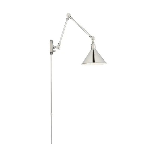 Delancey Swing Arm Wall Lamp in Polished Nickel - Image 4