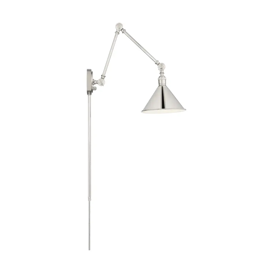 Delancey Swing Arm Wall Lamp in Polished Nickel - Image 4
