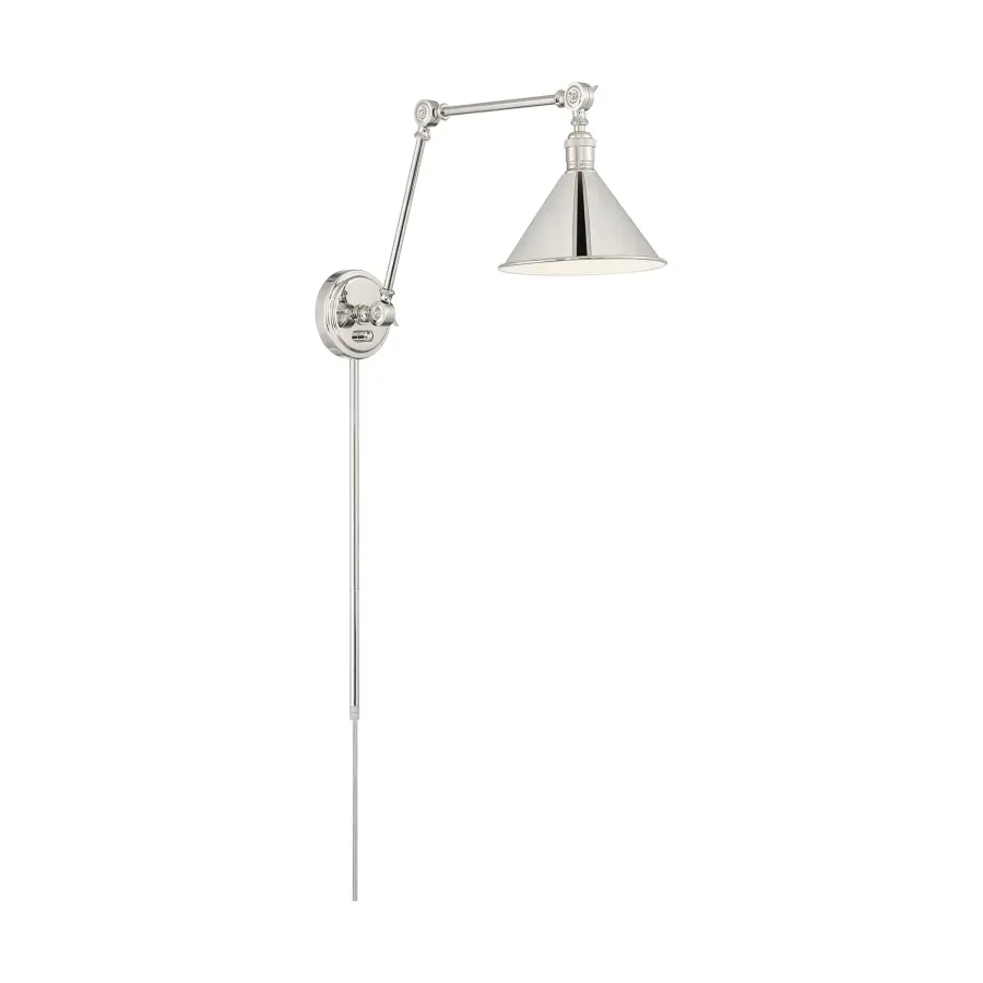 Delancey Swing Arm Wall Lamp in Polished Nickel - Image 5