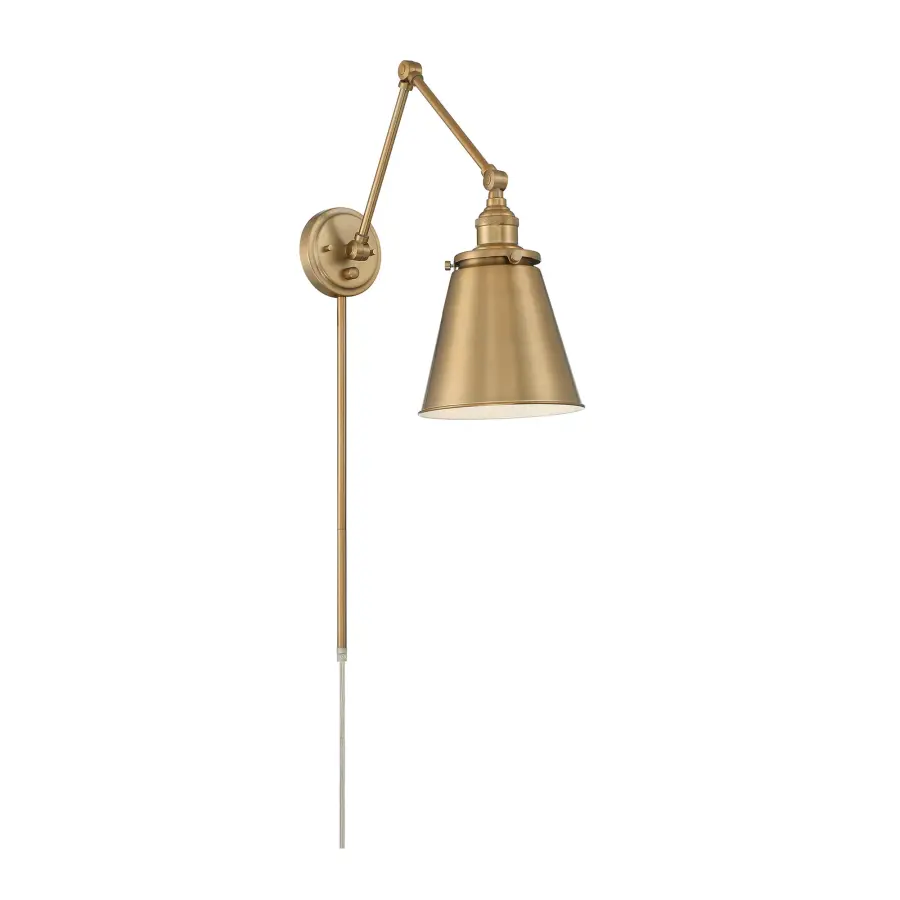 Bayard Swing Arm Wall Lamp in Burnished Brass - Image 1