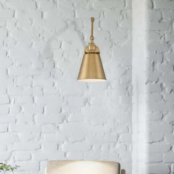 Bayard Swing Arm Wall Lamp in Burnished Brass - Image 7