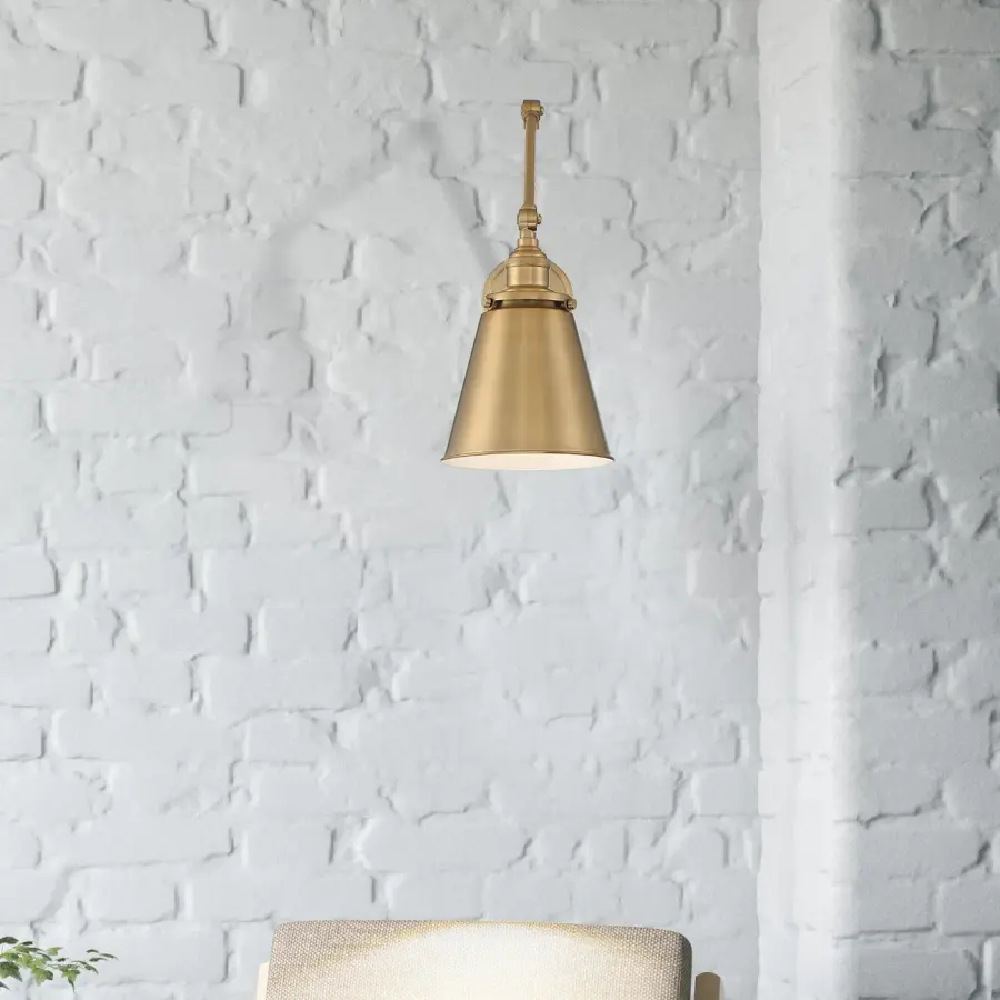 Bayard Swing Arm Wall Lamp in Burnished Brass - Image 7