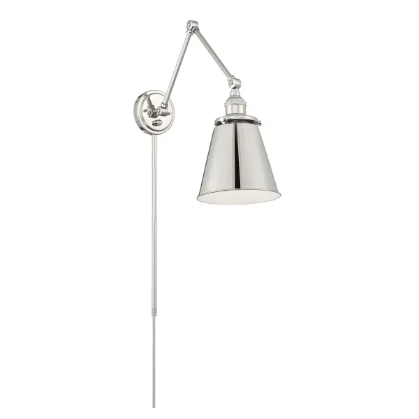 The Bayard combines industrial style with practical functionality through its multi-position swing arm and dual installation options. Perfect for task lighting in bedrooms, offices, or reading nooks with convenient switch control.