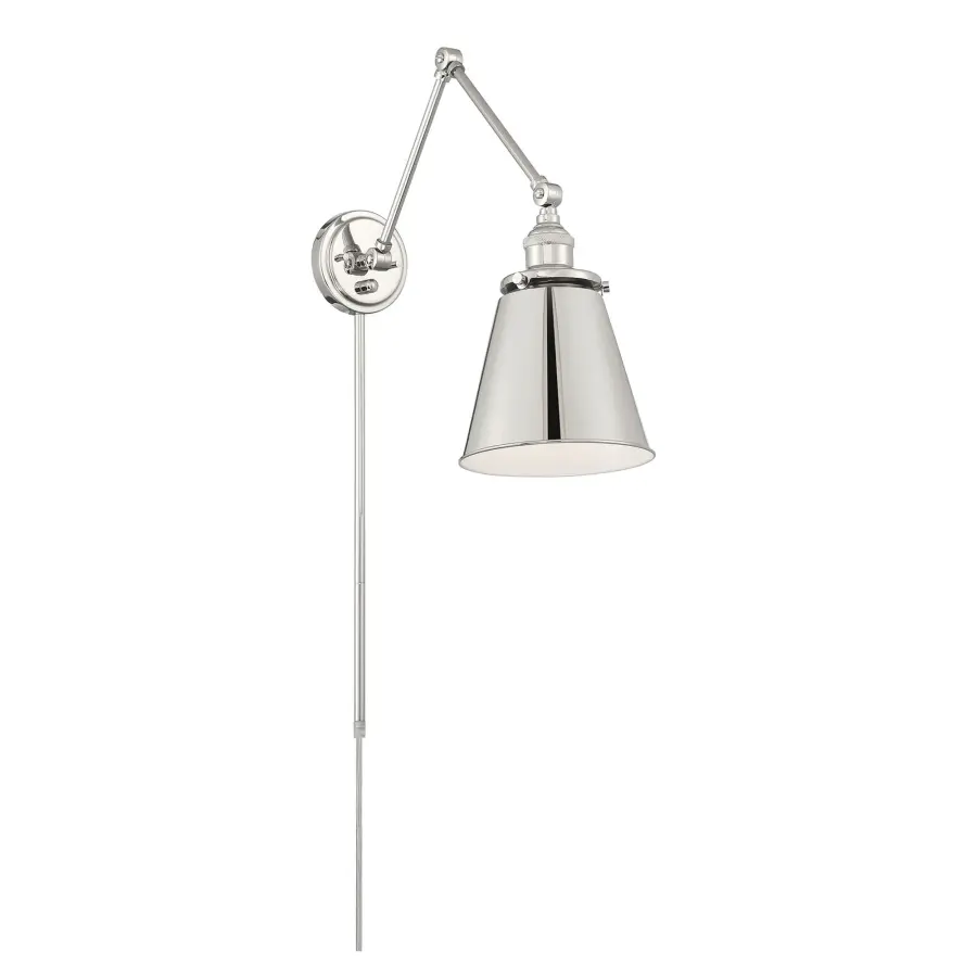 Bayard Swing Arm Wall Lamp in Polished Nickel - Image 1