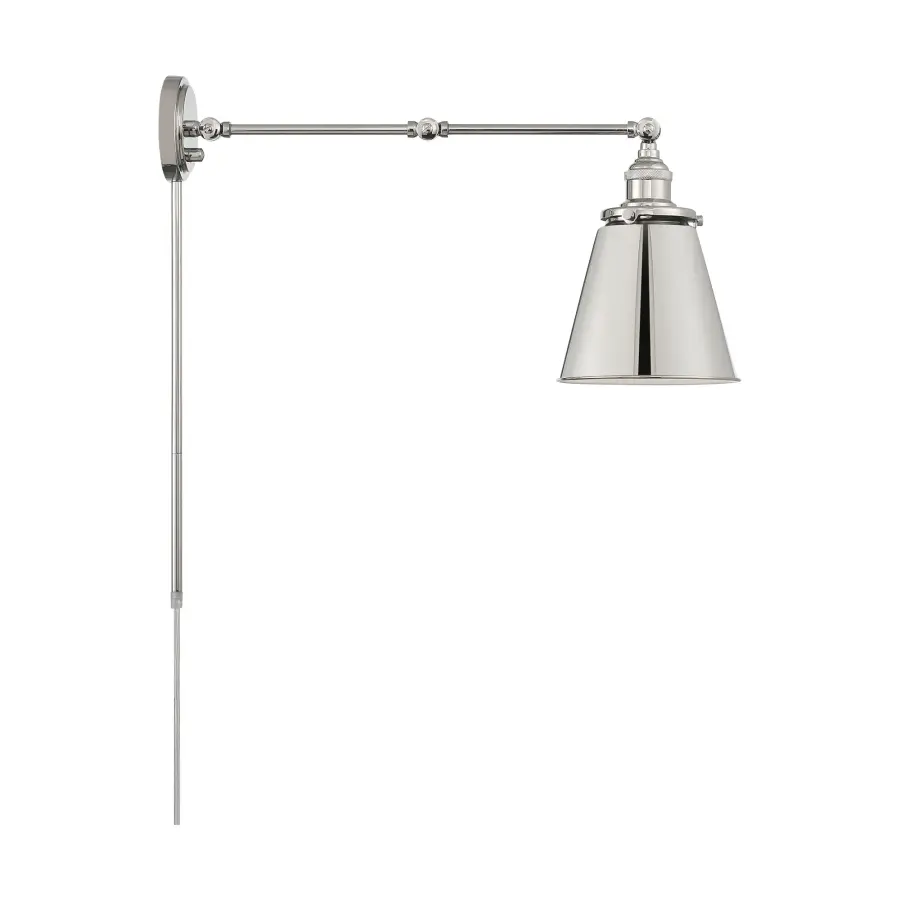 Bayard Swing Arm Wall Lamp in Polished Nickel - Image 3