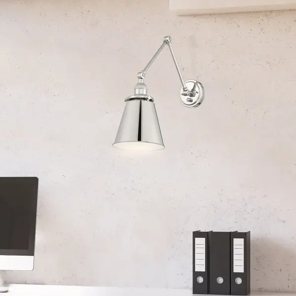 Bayard Swing Arm Wall Lamp in Polished Nickel - Image 7