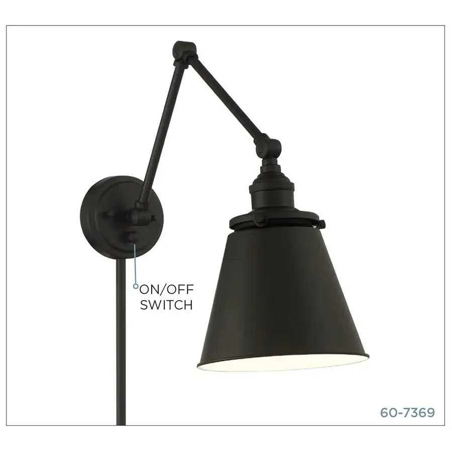 Bayard Swing Arm Wall Lamp in Matte Black - Image 6