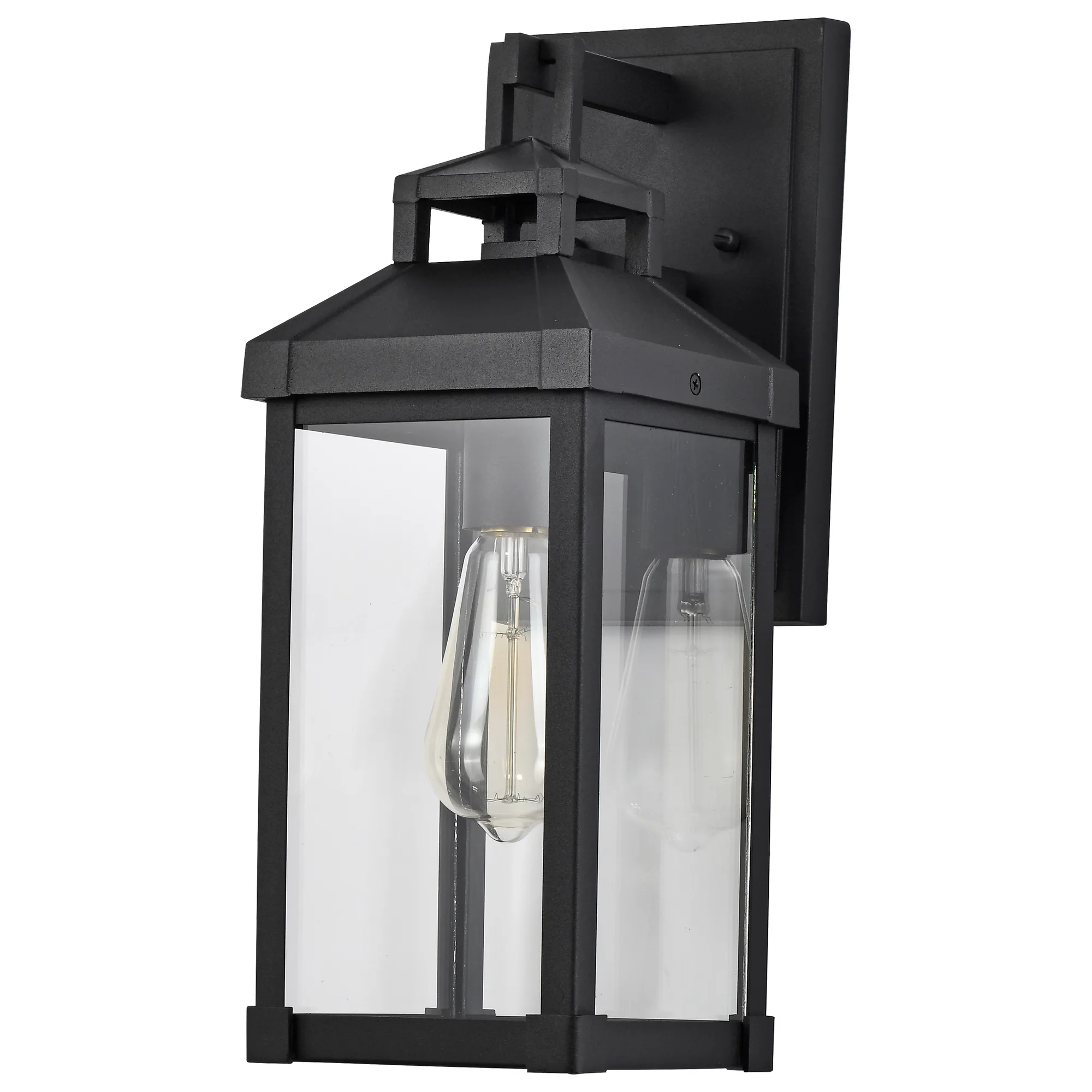Corning 1-Light Medium Outdoor Wall Lantern in Matte Black