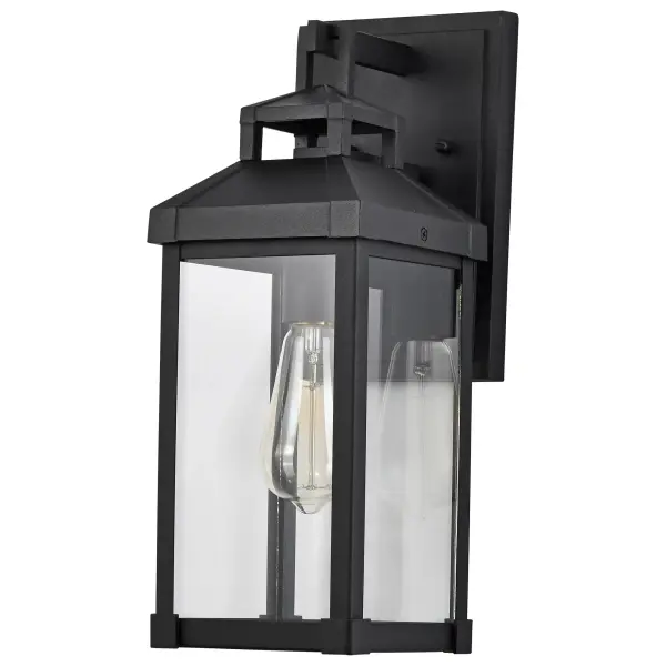The Corning wall lantern delivers understated elegance with its carriage-inspired design and large clear glass panes. The deep matte black finish highlights subtle architectural details while maintaining versatility across home styles.