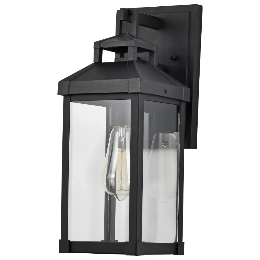 Corning 1-Light Medium Outdoor Wall Lantern in Matte Black - Image 1