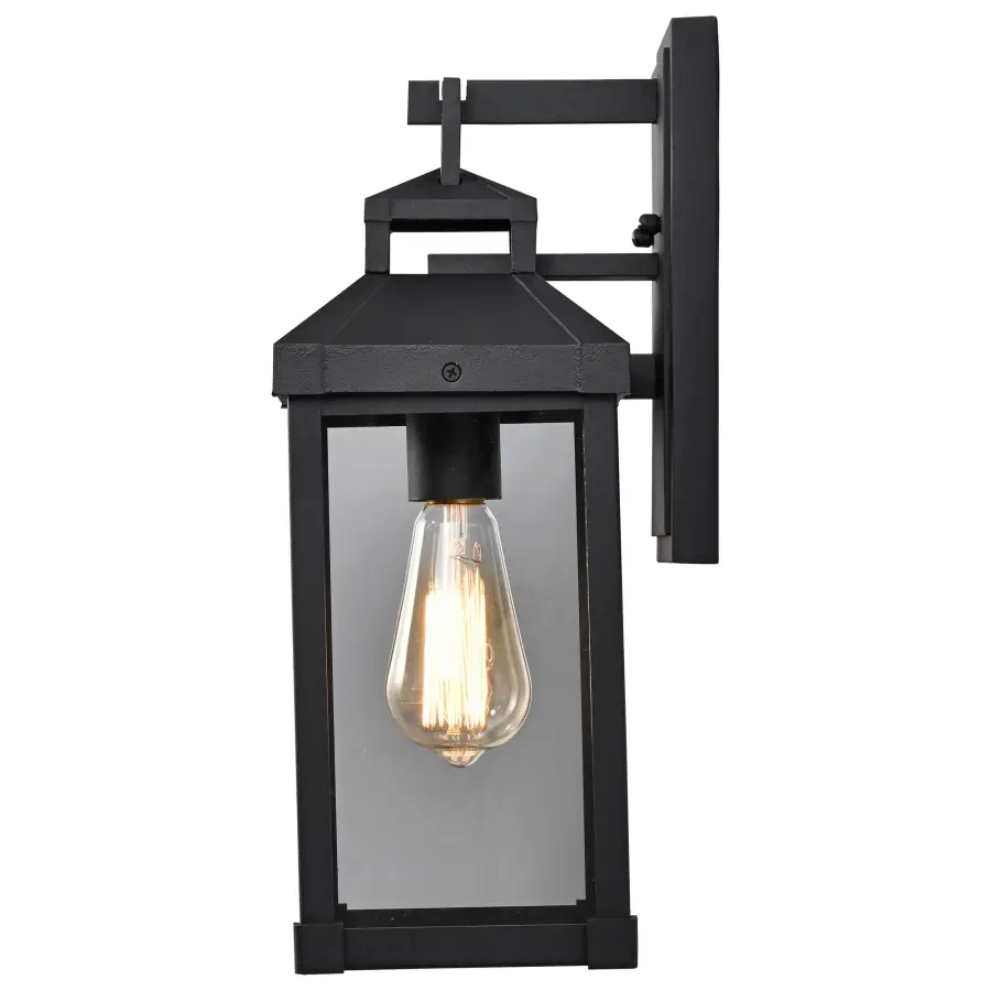 Corning 1-Light Medium Outdoor Wall Lantern in Matte Black - Image 4