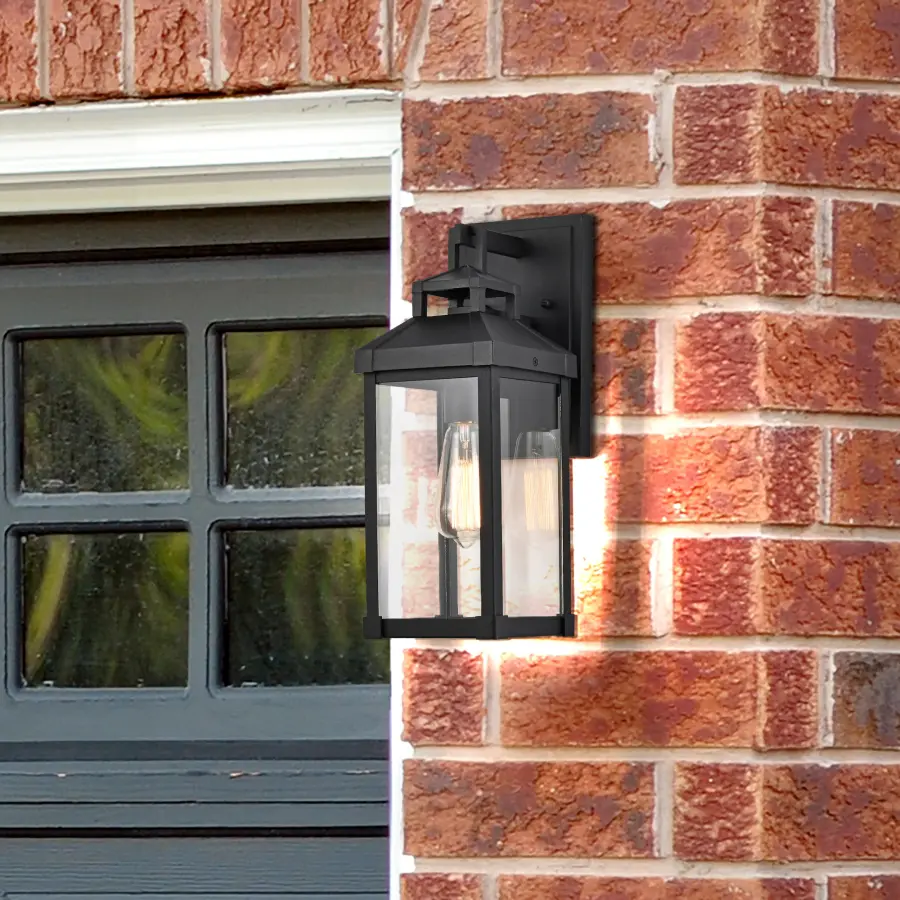 Corning 1-Light Medium Outdoor Wall Lantern in Matte Black - Image 8