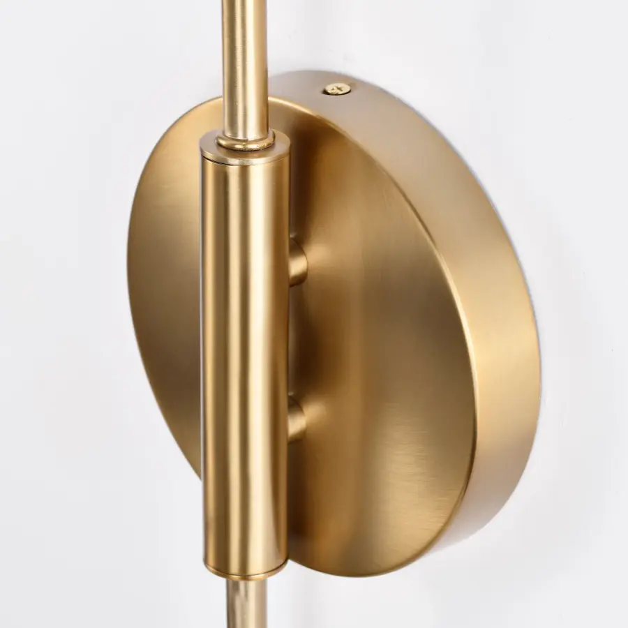 Trilby 2-Light Adjustable Wall Sconce in Matte Black with Burnished Brass - Image 12