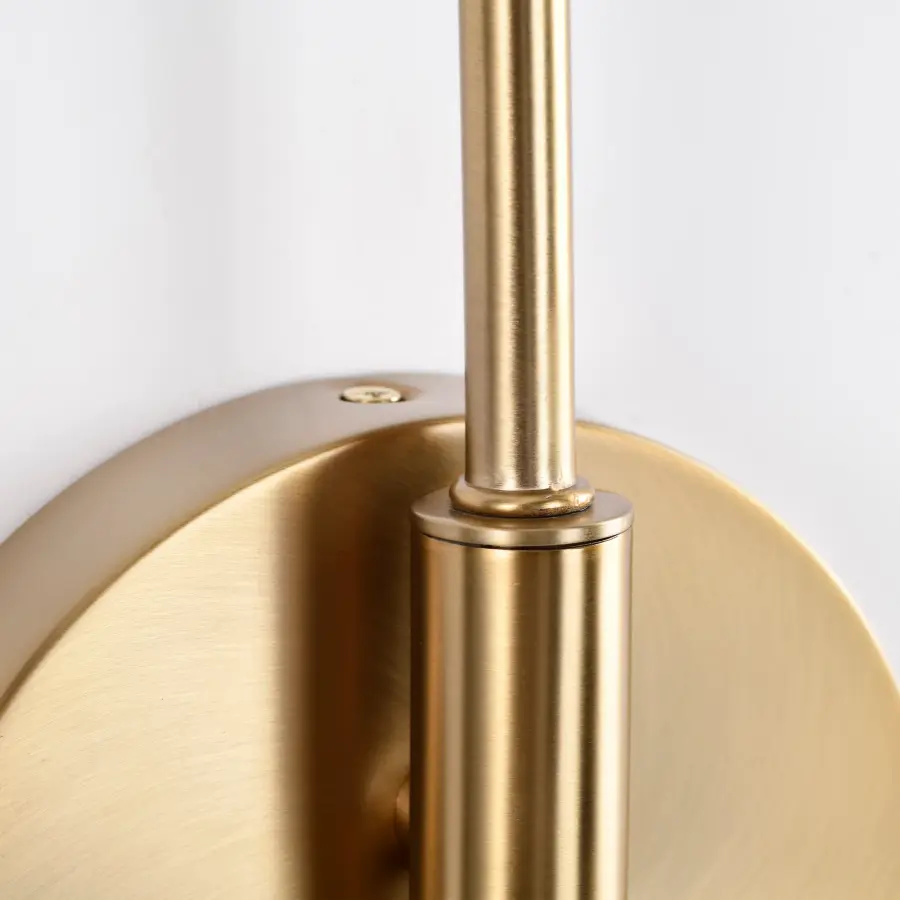 Trilby 2-Light Adjustable Wall Sconce in Matte Black with Burnished Brass - Image 7