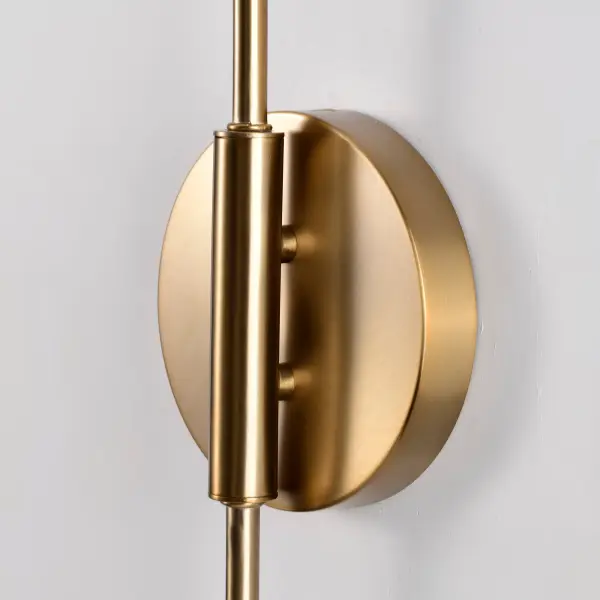 Trilby 2-Light Adjustable Wall Sconce in Matte Black with Burnished Brass - Image 8