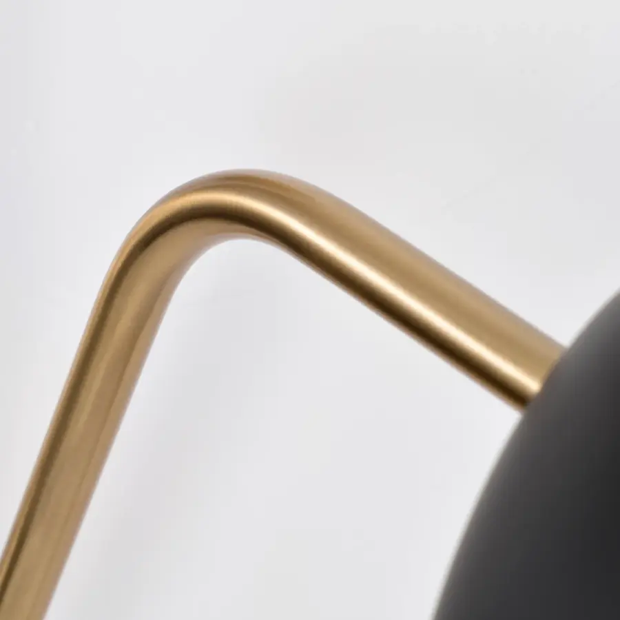 Trilby 2-Light Adjustable Wall Sconce in Matte Black with Burnished Brass - Image 9