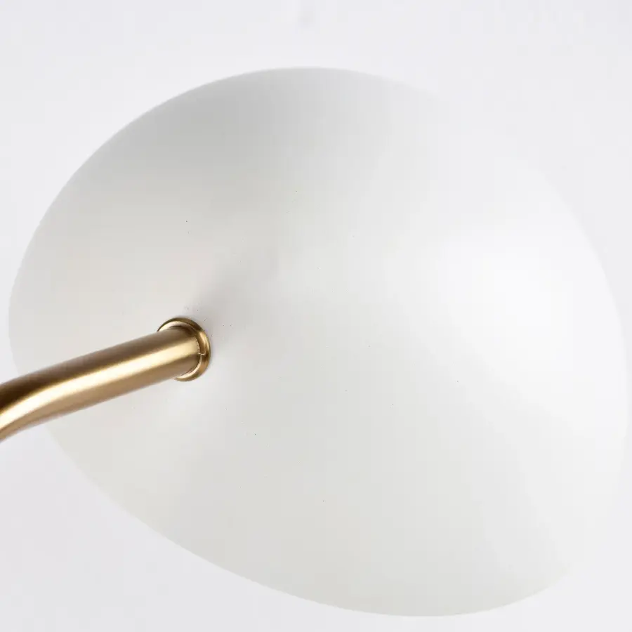 Trilby 2-Light Adjustable Wall Sconce in Matte White with Burnished Brass - Image 11