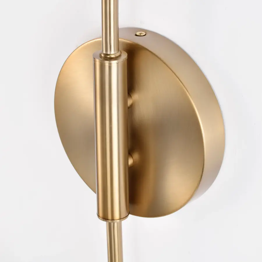 Trilby 2-Light Adjustable Wall Sconce in Matte White with Burnished Brass - Image 5