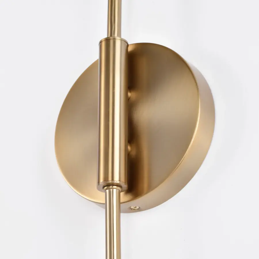 Trilby 2-Light Adjustable Wall Sconce in Matte White with Burnished Brass - Image 7