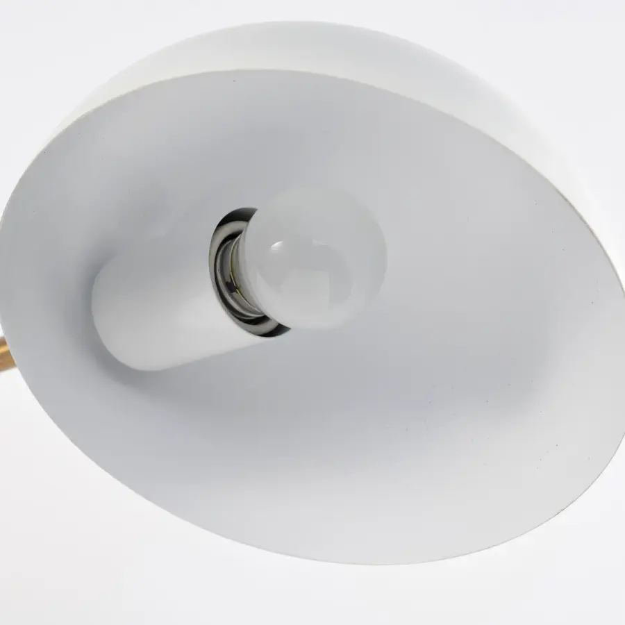 Trilby 2-Light Adjustable Wall Sconce in Matte White with Burnished Brass - Image 10