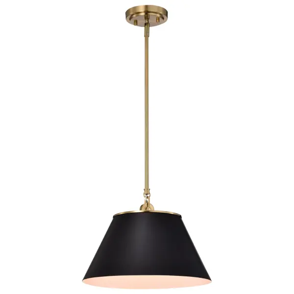 Dover Medium Pendant in Black with Vintage Brass - Image 4