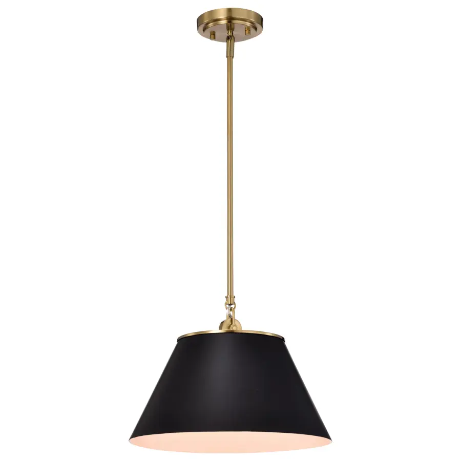 Dover Medium Pendant in Black with Vintage Brass - Image 4
