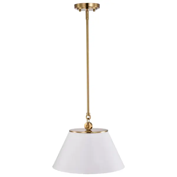Dover Medium Pendant Light in White with Vintage Brass - Image 4