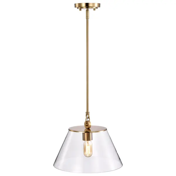 Dover Medium Pendant Light in Vintage Brass with Clear Glass - Image 5