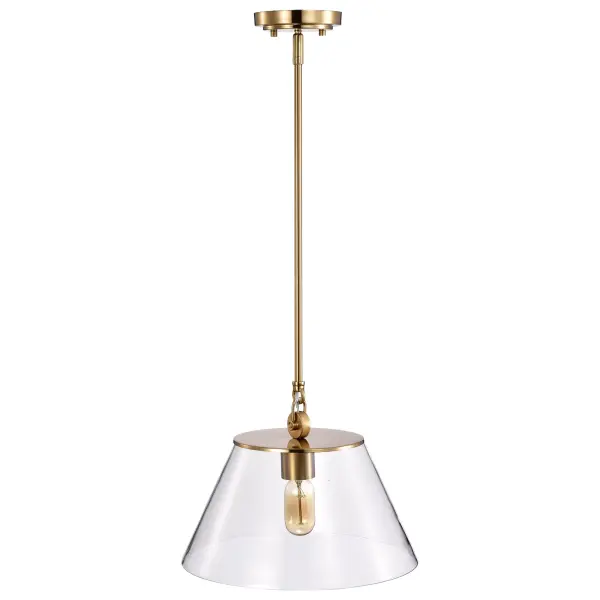 Dover Medium Pendant Light in Vintage Brass with Clear Glass - Image 6