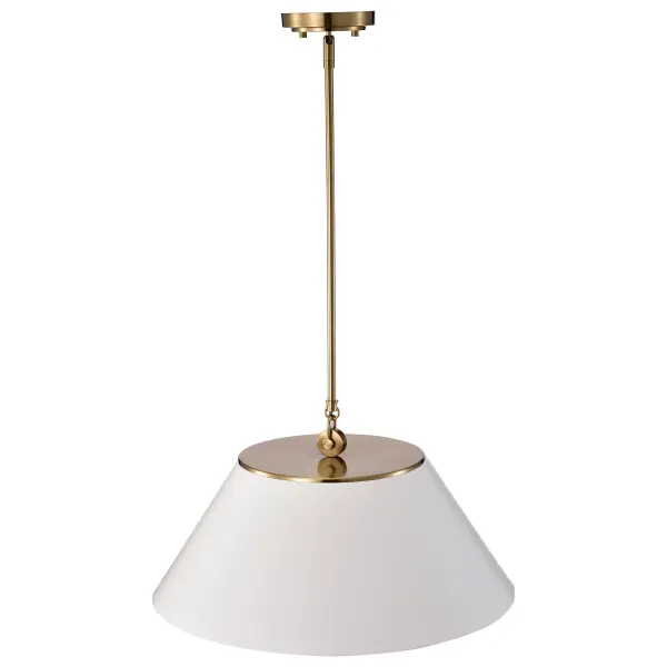 Dover Large Pendant - White with Vintage Brass - Image 2
