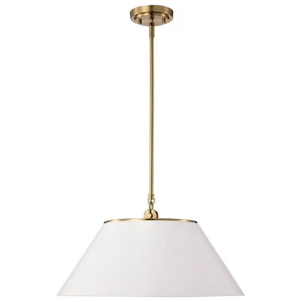 Dover Large Pendant - White with Vintage Brass - Image 3