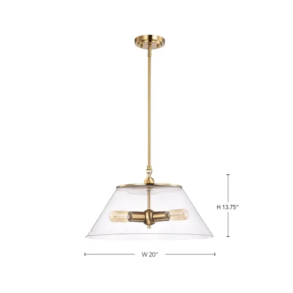 Dover Large Pendant - 3 Light with Clear Glass - Image 8