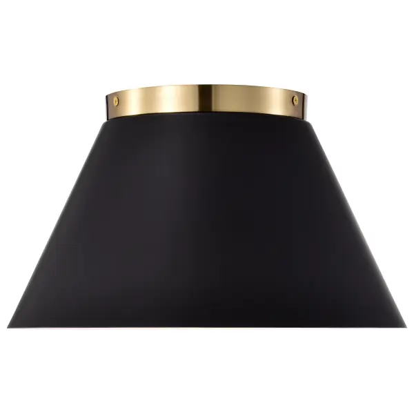 Dover 3-Light Small Flush Mount in Black with Vintage Brass - Image 4