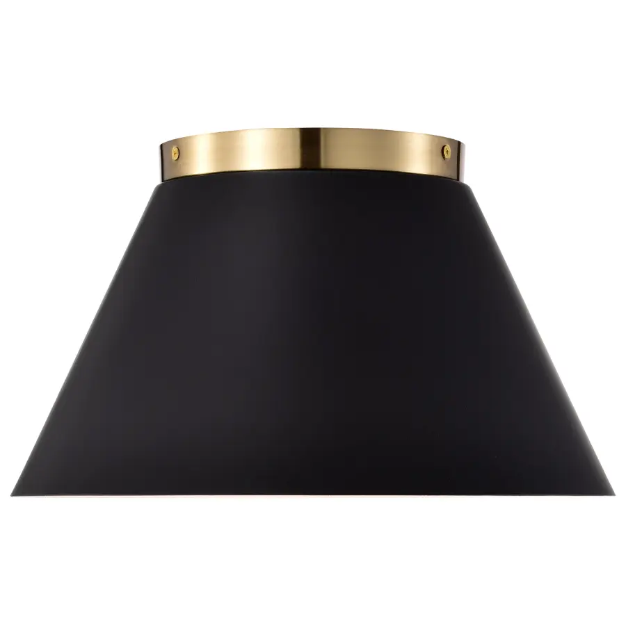 Dover 3-Light Small Flush Mount in Black with Vintage Brass - Image 4