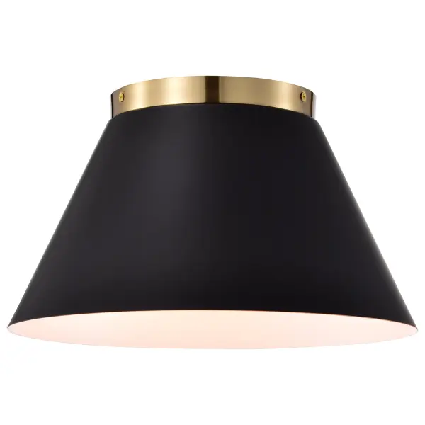 Dover 3-Light Small Flush Mount in Black with Vintage Brass - Image 5