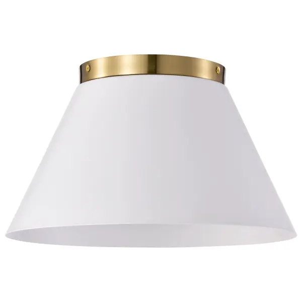 Dover 3-Light Small Flush Mount in White with Vintage Brass - Image 3