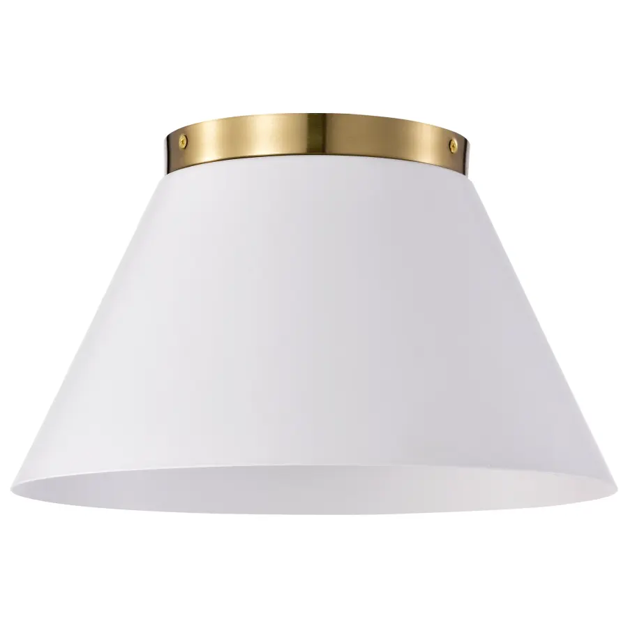 Dover 3-Light Small Flush Mount in White with Vintage Brass - Image 3